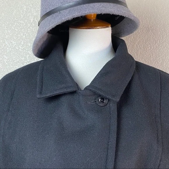 Vintage 70’s ILGWU Black Wool Double Breasted Pea Coat XL - Picture 5 of 11